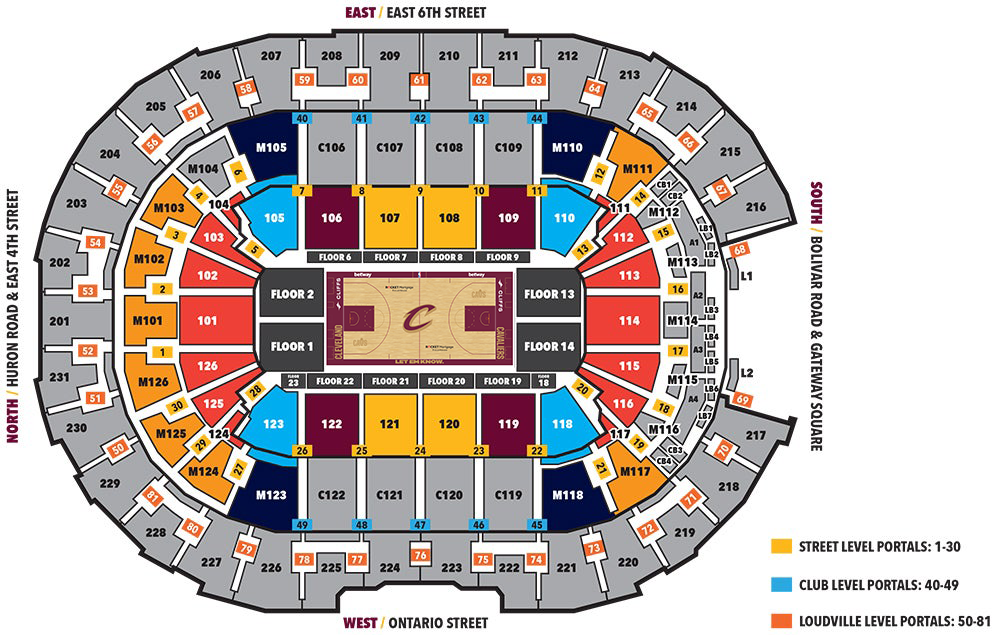 Cleveland Cavaliers Seating