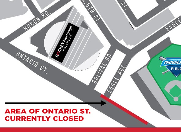 Area of Ontario Street Currently Closed