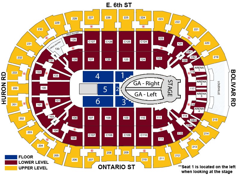 Gund Arena Seating Chart